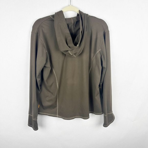 Lucy Womens Full Zip Hooded Jacket Sweater  Size XL Active Wear Athletic Brown - Picture 6 of 7